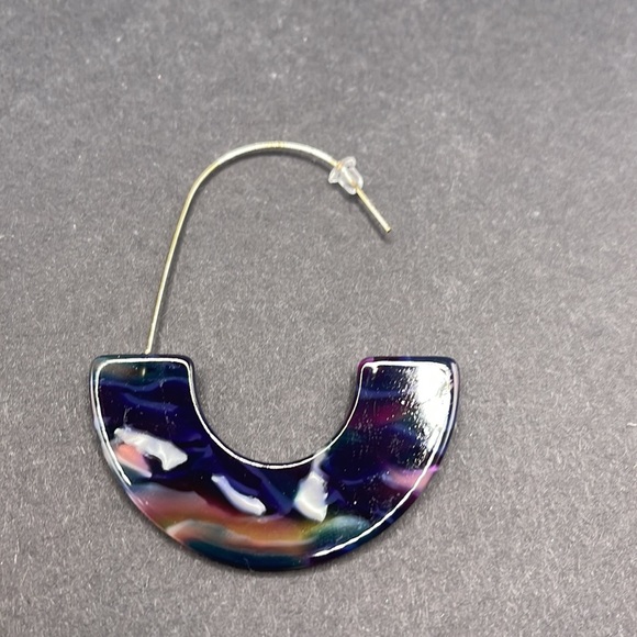Resin Drop hoop Dangle Earrings - Picture 4 of 5
